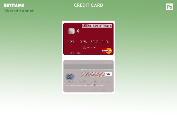 Шаблон за мастер картички во модерен стил Тувалу Народната банка на Тувалу